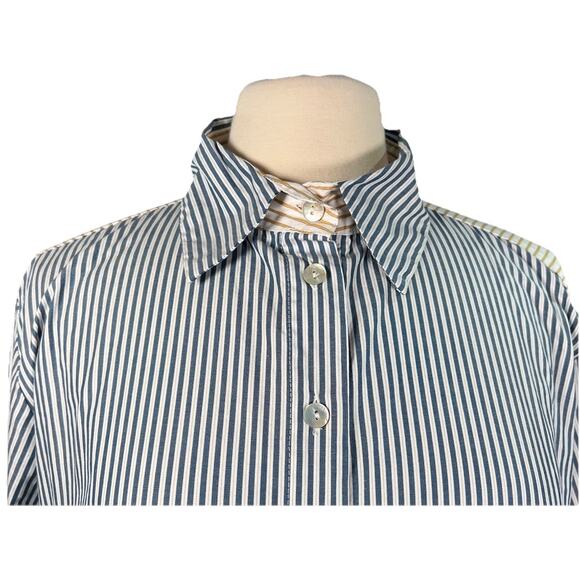 Matthildur Midi Shirt Long Tunic Dress Size 4 Large Striped Lagenlook Artsy - Picture 2 of 13